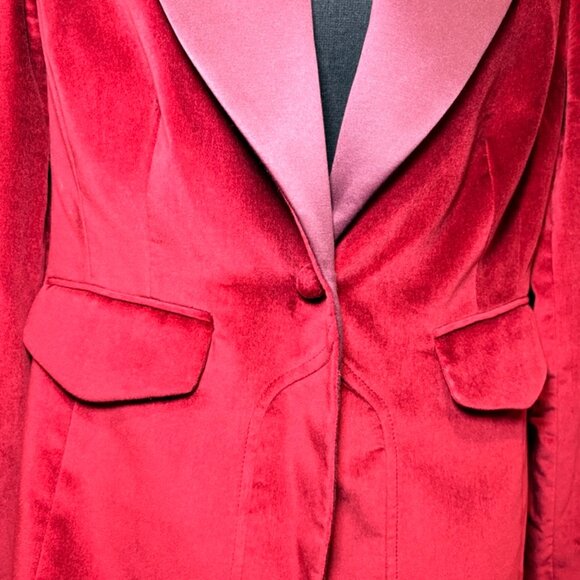 Altuzarra Target Burgundy Velvet Fitted Blazer, Sz M - Picture 3 of 8
